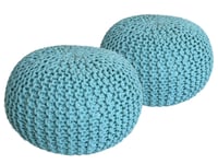 Golvkudde Stickad pall pouf set 2 St. Ø 55 cm grovt stickad hållbar