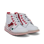 Kickers Childrens Unisex x Hello Kitty Kids White Boots Leather - Size UK 10 Kids