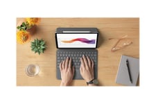 Logitech Folio Touch - tastatur og folio-kasse - med trackpad - QWERTZ - tysk - oxford-grå Indgangsudstyr