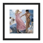 Joaquin Sorolla Y Bastida After Bathing Valencia 8X8 Inch Square Wooden Framed Wall Art Print Picture with Mount