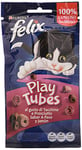 Felix Purina Snack pour Chats Play Tubes - 8 boîtes de 50 g pour Chats Adultes - Snack Chat avec Dinde et Jambon