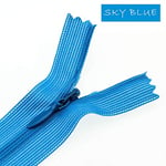 LIANLI 3 # 60 cm Fermetures éclair invisibles DIY Bobine en nylon Fermeture éclair pour coudre vêtements, coussin, oreiller, bleu ciel, 60 cm