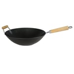 Dexam Non-Stick Heavy Gauge Carbon Steel Wok with Helper Handle, 36cm