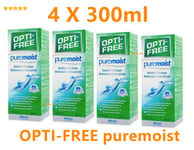 4 X 300ml OPTI-FREE puremoist multi-purpose solution Exp 2025-12