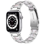 Apple Watch 40mm Armband i metall med fina stenar, Silver Pearl