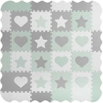 Tapis puzzle en mousse 151x151cm 16 pcs Ricokids gris et menthe