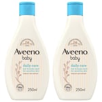 2 x AVEENO BABY DAILY CARE HAIR & BODY WASH SENSITIVE SKIN OAT EXTRACT 250ML