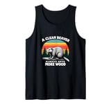 Dirty Funny Adult Clean Beaver Wood Tank Top