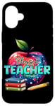 Coque pour iPhone 16 Plus Conception de livres Apple Pencil Blessed Teacher