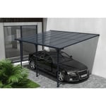 Pergola/Carport adossé kleo 4,5x3m aluminium Gris