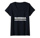 Womens Baseball Over and Above Everything Else Fan Graphic V-Neck T-Shirt