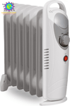 500W Mini Oil Filled Electric Portable Radiator Compact 5 Fin Thermostat Heater