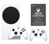 Microsoft Xbox Series S (1 TB SSD), Wireless Controller (White) & Game Pass Ultimate (1 Month Membership) Bundle, White