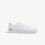 Lacoste Mens L004 Lace Up Shoes in White Canvas (archived) - Size UK 6