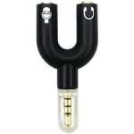 Audio Splitter,Audio Adaptateur [ Casque Microphone Double Jack 3,5mm Femelle Vers Audio 3,5mm Male ] Audio Stéréo Répartiteur Cable