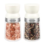 Vucchini Salt and Pepper Grinders 2 Set with Ceramic Core,Adjustable Coarseness,Beige,Spice Mills,Home Kitchen Birthday,Housewarming Gifts