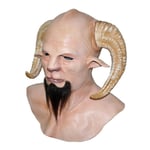 Horn Devil Demon Latex Mask Realistinen Krampus Demon Mask Joulupuku Päähineet Juhla kamala rekvisiitta