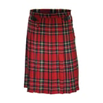 Kilt Ecossais Jupe Jupe Taille Haute Plissée À Carreaux Rouge Mode Gothique Punk Jupe Longue Lâche avec Boucle en Simili Cuir Jupe Au Genou Écossaise pour Femme XL Redplaid