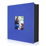 Lanpn Album Photo 10x15 400 Pochette, Lin Tissu Album pour Vertical Photos (Bleu)