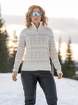 Johaug Dalsbygda Woolmix Halfzip Sweater - Dame - Beige - M