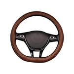 NASHDZ Couvre-Volant de Voiture en Forme de D Quatre Saisons Universel en Fibre de Cuir gaufré Plat Couverture de poignée de Voiture Accessoires intérieurs de Voiture, adapté pour 38 CM