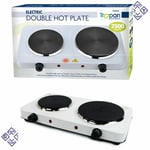 2500W Stainless Steel Double Twin Dual Hot Plate Cooker Compact Cast Iron Heat