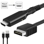 Black PS2 To HDMI Adapter Conversion Line Game Console Cable for Sony PS2/PS1