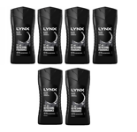 Lynx Black Shower Gel Body Wash Energy Boost 225ml x 6