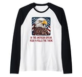 Patriotic eagle with rock'n roll and American dreams Raglan Baseball Tee