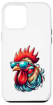 Coque pour iPhone 12 Pro Max Lunettes de soleil rétro vintage en forme de coq