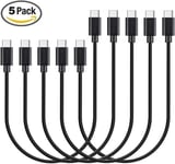 (Lot de 5,0,3m Câbles USB Type C vers USB Type C 2.0 Courant de Données et Charge pour Samsung Galaxy S8,S8 Plus,Nexus 6P,LG G6,new MacBook,Google Pixel XL,OnePlus et plus (Noir)