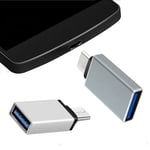 For Nokia C32/C22/G22 OTG Adapter USB 3.1 Type C Plug To USB 3.0 Silver