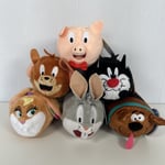 Bundle x6 Cartoon Heroes Plush 6” Toys Looney Tunes Tom & Jerry Scooby Doo NEW