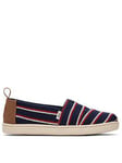 TOMS Alpargata Canvas Canvas Shoe, Navy, Size 11 Younger