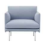 Muuto - Outline Studio Chair / Polished Aluminium Base Vidar 723 - Fåtöljer - Metall/Trä/Textilmaterial/Skum