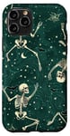 Coque pour iPhone 11 Pro Vert Art Déco Squelettes Tropical Dancing Night Sky