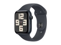 Apple Watch Se (Gps) - 2. Generasjon - 44 Mm - Midnattsaluminium - Smartklokke Med Sportsbånd - Fluorelastomer - Midnatt - Båndbredde: S/M - 32 Gb - Wi-Fi 4, Bluetooth - 32.9 G