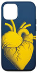 Coque pour iPhone 15 Pro Croquis jaune réaliste en forme de cœur