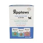 Applaws 100% Natural Wet Cat Food, Pouch Multipack Tuna Selection in Broth, 70 g (12 x 70 g Pouches)