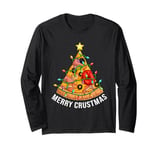 Funny Pizza on Earth Christmas Tree Merry Crust-mas Pizzamas Long Sleeve T-Shirt