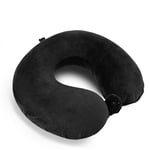 LUGG Memory Foam Travel Pillow – Ergonomic Neck Support, Portable and Lightweight, Ideal for Flights and Road Trips (Black) - 35 x 30 x 10cm