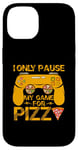 iPhone 14 I Only Pause My Game For Pizza Vintage Case