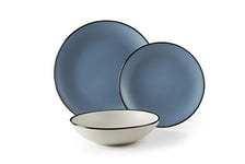 Excelsa Service assiettes, bleu, 18 pièces