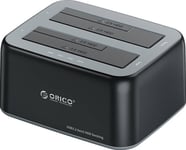 Orico Dokkingstasjon Orico Dokkingstasjon For 2,5 / 3,5" Hdd / Ssd-Stasjoner, 5 Gbps, Usb-A Til Usb-B Med Kloningsfunksjon (Svart)