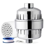 iSpring SF2S 15-Stage Universal Shower Filter, with Replaceable Cartridge, High Output, Better Skin, Softer Hair, and Stronger Nails, Chrome