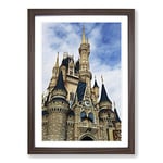 Big Box Art Magic Kingdom Florida Orlando USA Framed Wall Art Picture Print Ready to Hang, Walnut A2 (62 x 45 cm)