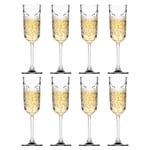 8x 170ml Timeless Glass Champagne Flutes Prosecco Wine Party Glasses Gift Set