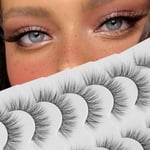 False Eyelashes Fluffy False Lashes Wispy Natural Lashes 3D Faux Mink Lashes 7 Pairs Jiocolor Volume Eye Lashes DJ-20