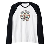 Retro Vintage Wolf Creek Colorado Ski Resort Winter Skiing Raglan Baseball Tee