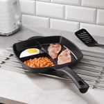 The Lazy Man Master Pan Non-Stick Frying Multi Section 3 in 1 Grill Breakfast